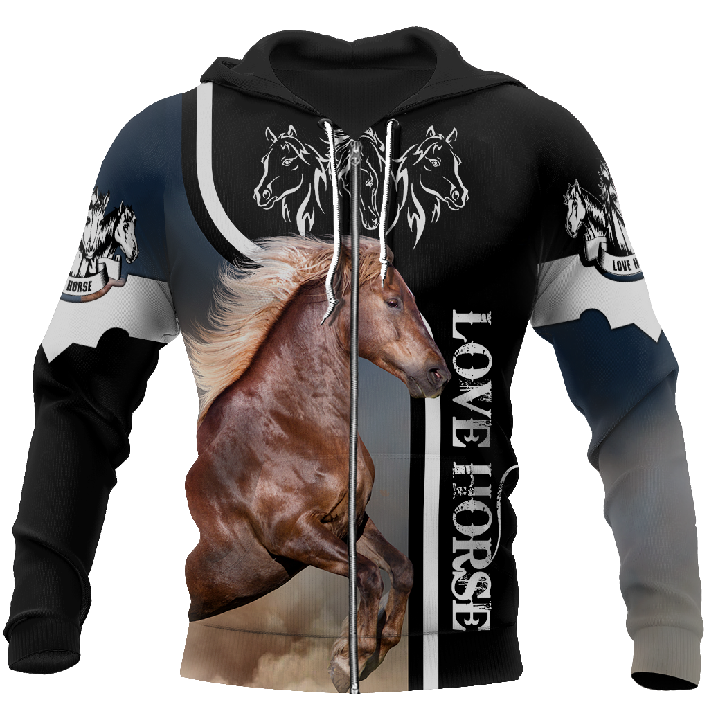 Beautiful Horse Shirt - Winter Set for Men and Women JJ101201-Apparel-NNK-Zipped Hoodie-S-Vibe Cosy™