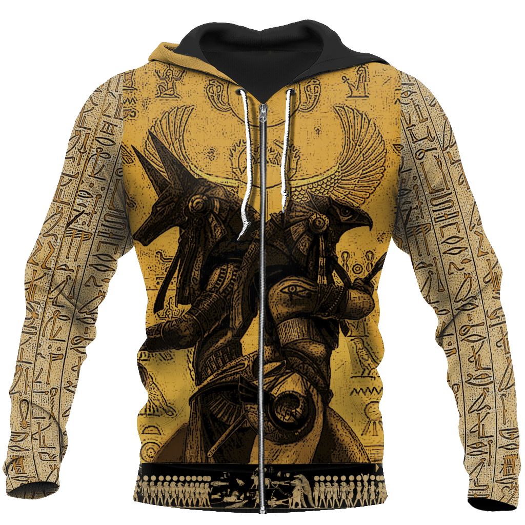 Anubis Ancient Egypt 3D All Over Printed Hoodie Clothes JJ070301-Apparel-MP-Zipped Hoodie-S-Vibe Cosy™