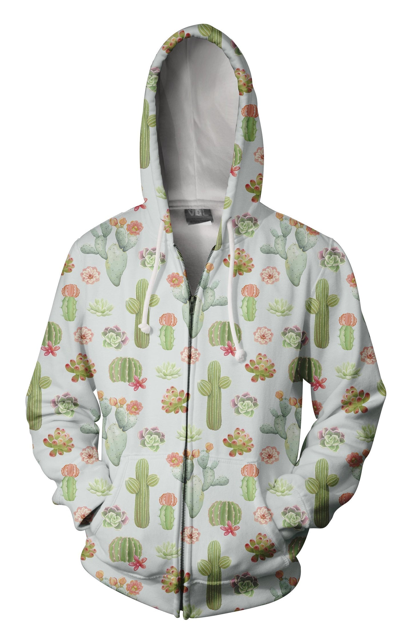 3D All Over Printing Flower And Cactus Hoodie-Apparel-NTH-Zip-S-Vibe Cosy™