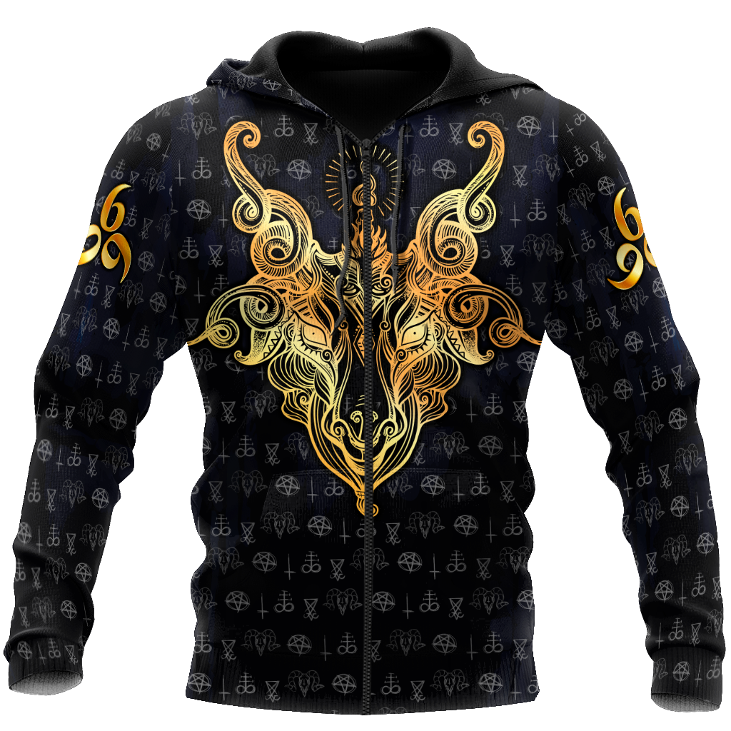 Satanic Tribal 3D All Over Printed Hoodie Shirts For Men And Women JJ25052003-Apparel-MP-Zip-up Hoodie-S-Vibe Cosy™