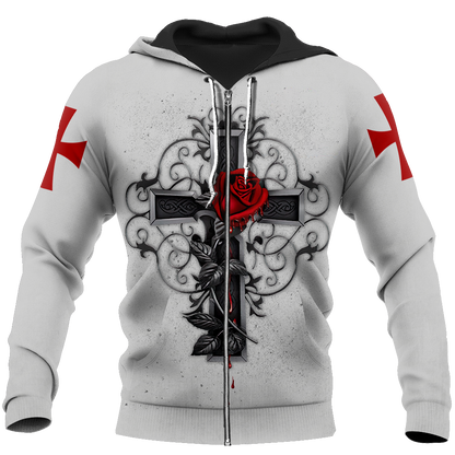 The Cross 3D All Over Printed Shirt Hoodie JJ020403-Apparel-MP-Zip-up Hoodie-S-Vibe Cosy™