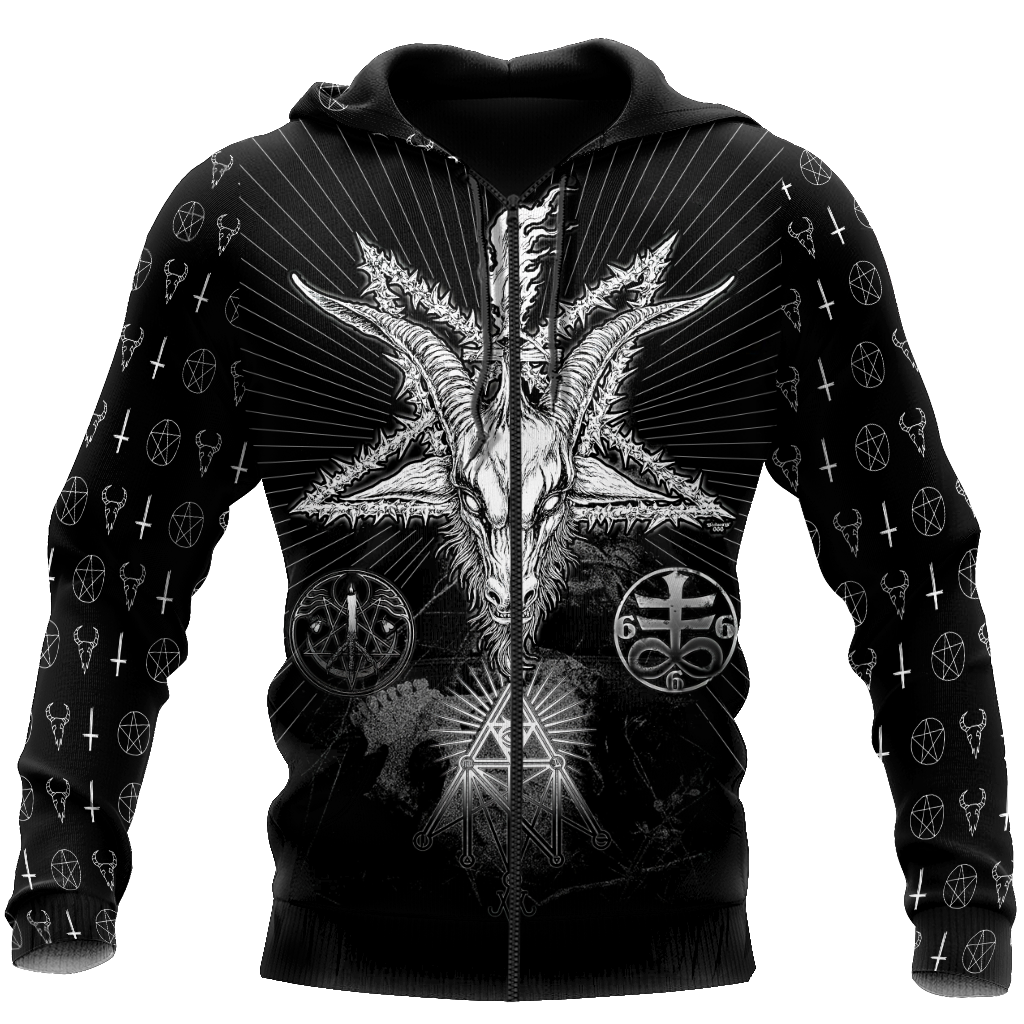 Satanic Tribal 3D All Over Printed Hoodie Shirts For Men And Women JJ25052001-Apparel-MP-Zip-up Hoodie-S-Vibe Cosy™