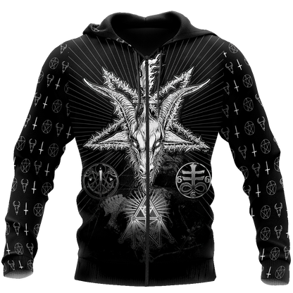 Satanic Tribal 3D All Over Printed Hoodie Shirts For Men And Women JJ25052001-Apparel-MP-Zip-up Hoodie-S-Vibe Cosy™