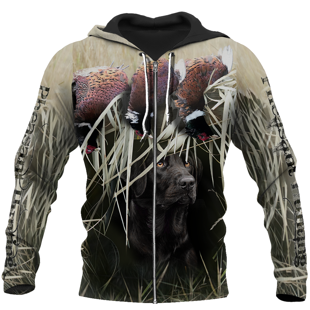 Pheasant Hunting Black Labrador 3D All Over Printed Shirts For Men And Women JJ180202-Apparel-MP-Zipped Hoodie-S-Vibe Cosy™