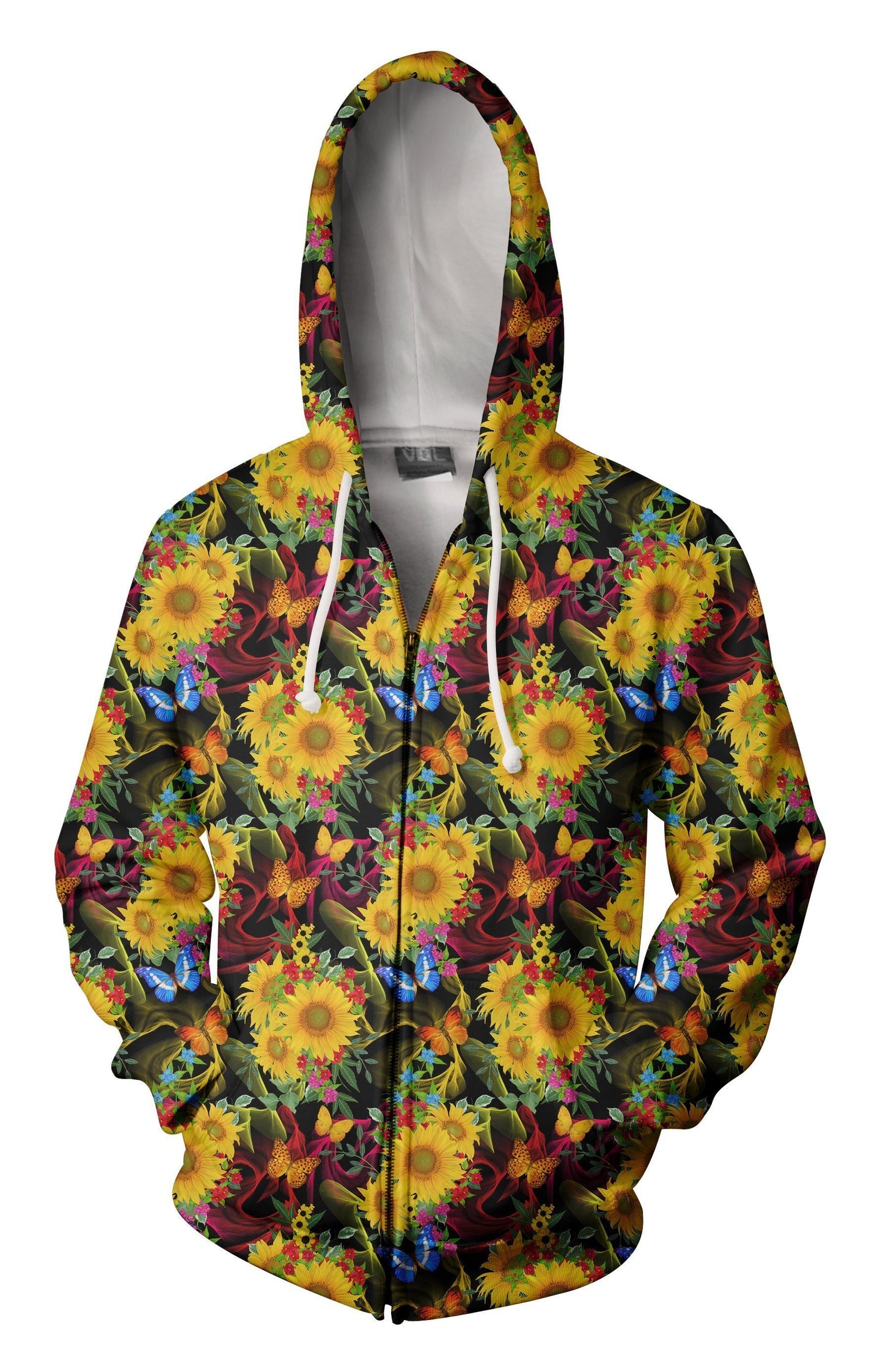 All Over Printing Beautiful Sunflower Hoodie-Apparel-Phaethon-Zip-S-Vibe Cosy™