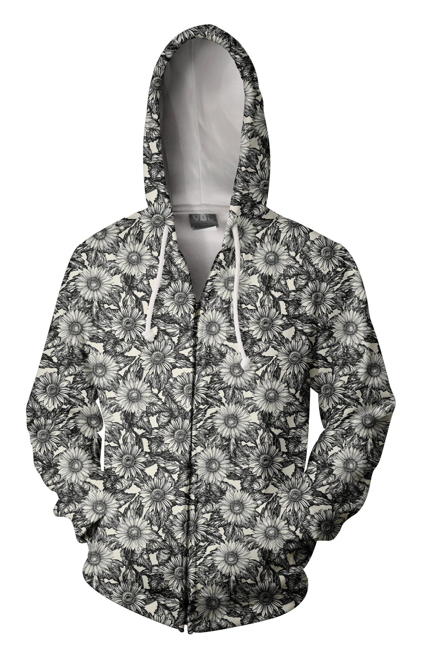 All Over Printing Black Sunflower Daisy Shirt-Apparel-Phaethon-Zip-S-Vibe Cosy™