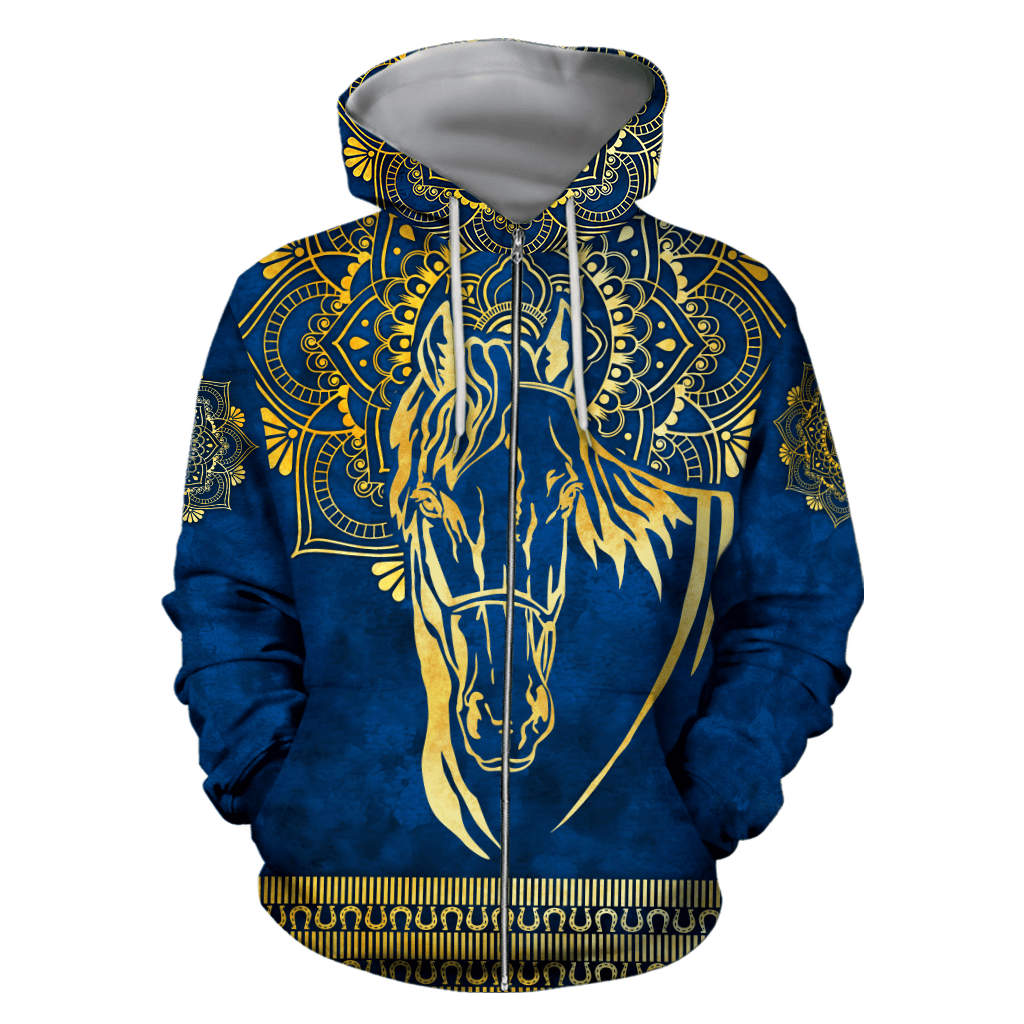 3D All Over Printed Horse Pattern in Blue Unisex Shirts XT  HHT27012102JJ