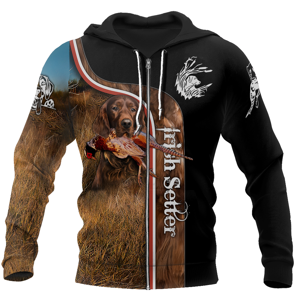 Pheasant Setter Hunting 3D All Over Printed Shirts For Men And Women JJ100201-Apparel-MP-Zipped Hoodie-S-Vibe Cosy™