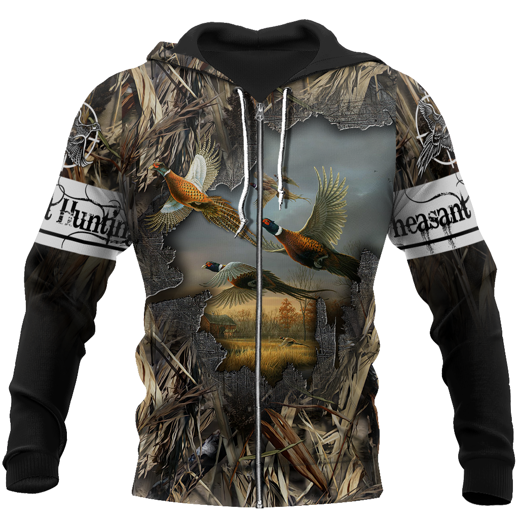 Pheasant Hunting 3D All Over Printed Shirts For Men And Women JJ170101-Apparel-MP-Zipped Hoodie-S-Vibe Cosy™