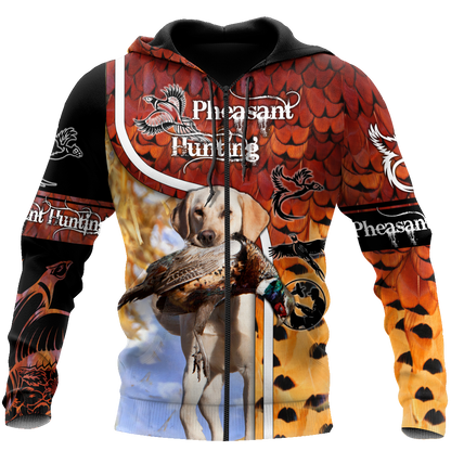 Pheasant Hunting Camo 3D Over Printed Unisex Deluxe Hoodie ML