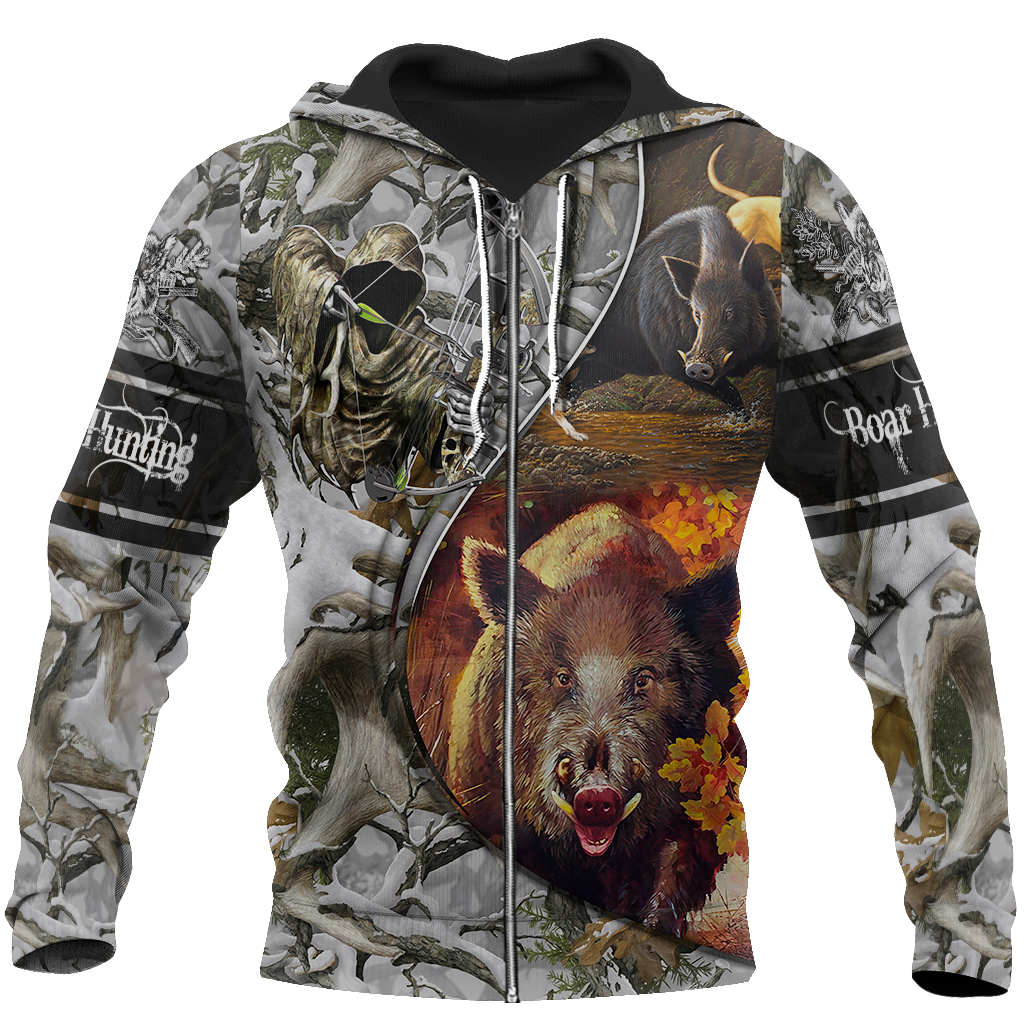 Boar hunting camo 3D all over printed shirts for men and women JJ271202 PL-Apparel-PL8386-zip-up hoodie-S-Vibe Cosy™