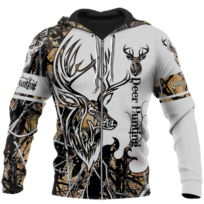 DEER HUNTING OUTSHINE CAMO 3D ALL OVER PRINTED SHIRTS FOR MEN AND WOMEN JJ051205 PL-Apparel-PL8386-zip-up hoodie-S-Vibe Cosy™