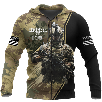 Memorial day Remember and honor the heroes who served to hold our flag high TR220402-Apparel-Huyencass-Zipped Hoodie-S-Vibe Cosy™
