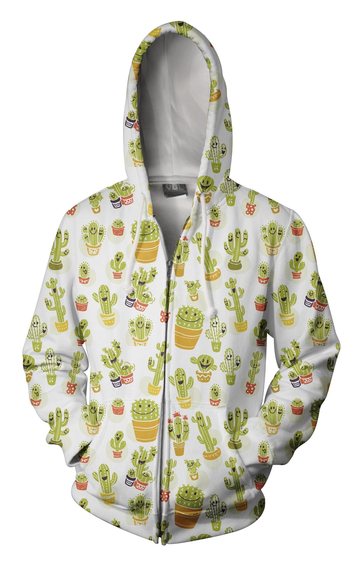 All Over Printing Cacti Happy Shirt-Apparel-Phaethon-Zip-S-Vibe Cosy™