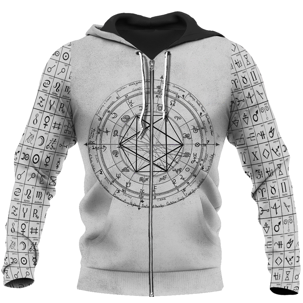 Alchemy Birth Chart 3D All Over Printed Shirts Hoodie JJ160302-Apparel-MP-Zipped Hoodie-S-Vibe Cosy™