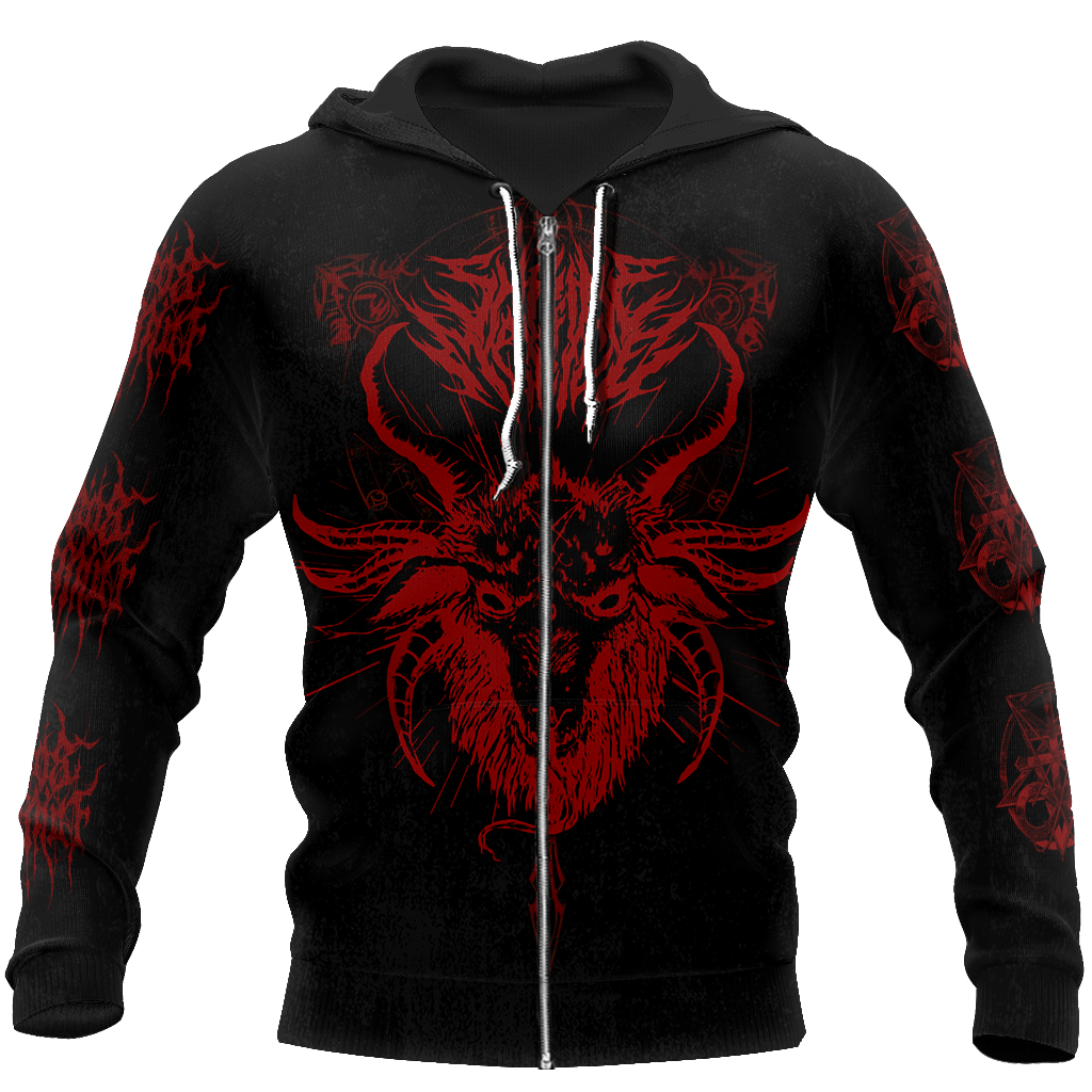 Satanic Devil All Over Printed Hoodie JJ290201-Apparel-MP-zip-up hoodie-S-Vibe Cosy™