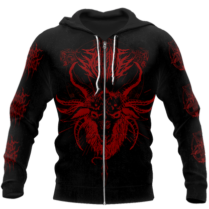 Satanic Devil All Over Printed Hoodie JJ290201-Apparel-MP-zip-up hoodie-S-Vibe Cosy™