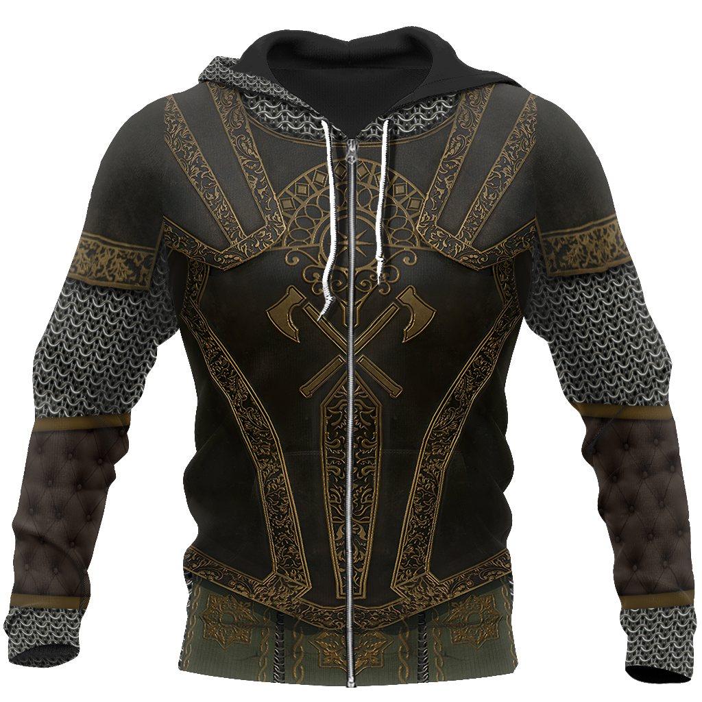 3D printed Knight Armor Tops MP810-Apparel-MP-Zipped Hoodie-S-Vibe Cosy™