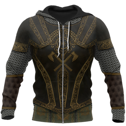 3D printed Knight Armor Tops MP810-Apparel-MP-Zipped Hoodie-S-Vibe Cosy™