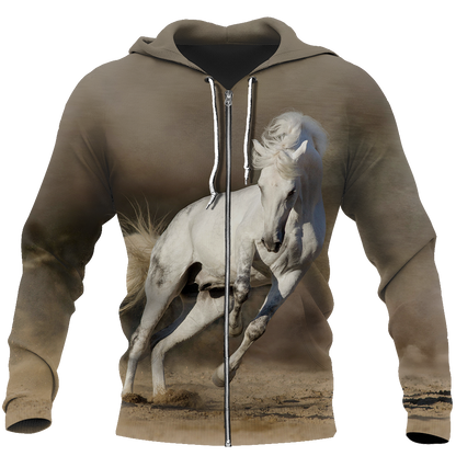Beautiful White Horse Shirt - Winter Set for Men and Women JJ051207-Apparel-NNK-Hoodie-S-Vibe Cosy™