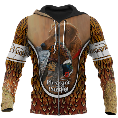 Pheasant hunting 3D Printed shirts TT070101-Apparel-TT-Zipped Hoodie-S-Vibe Cosy™
