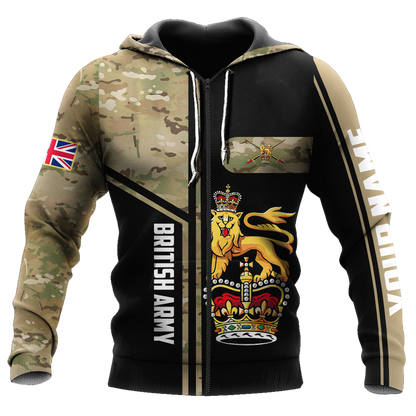 Custom name British Army Camo 3D Design print shirts