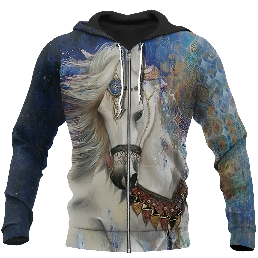 Love Horses 3D All Over Printed Shirts For Men And Women JJ110402-Apparel-MP-Zipped Hoodie-S-Vibe Cosy™