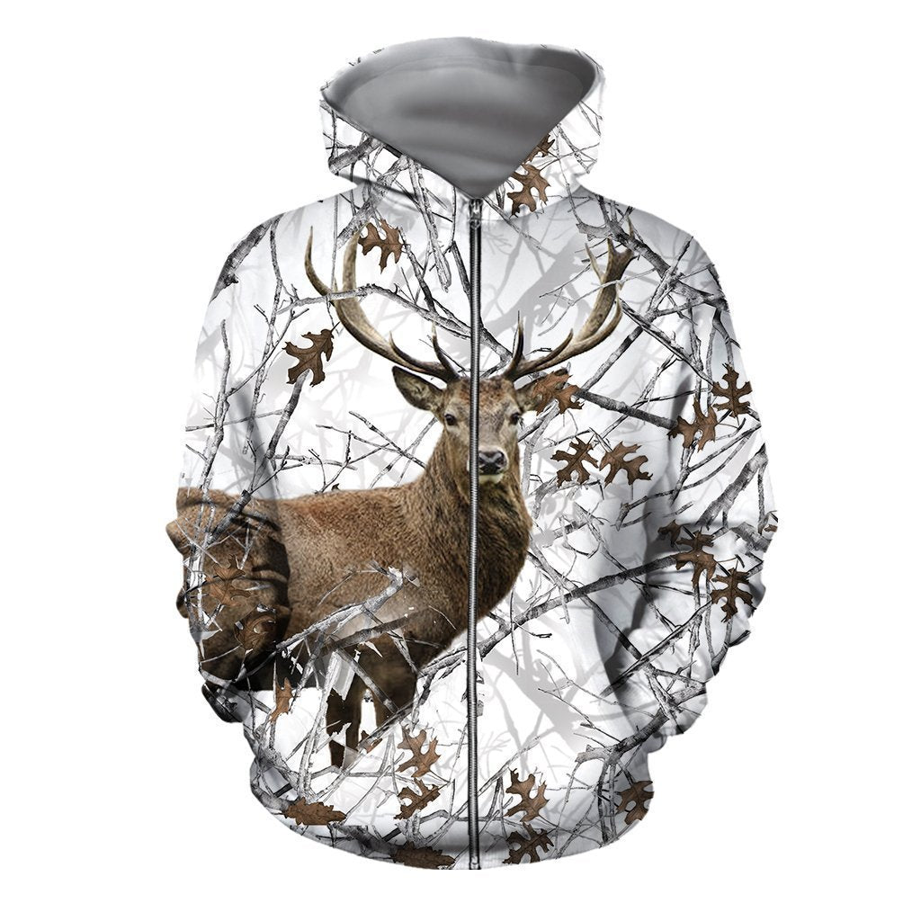 3D All Over Printed Camo Hunting Deer-Apparel-HP Arts-ZIPPED HOODIE-S-Vibe Cosy™