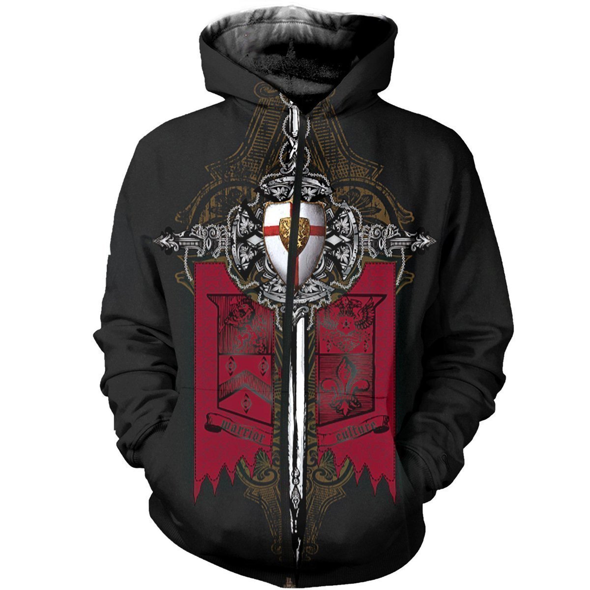 3D All Over Printed Knights Templar T-shirt Hoodie-HP Arts-Zipped Hoodie-XS-Vibe Cosy™