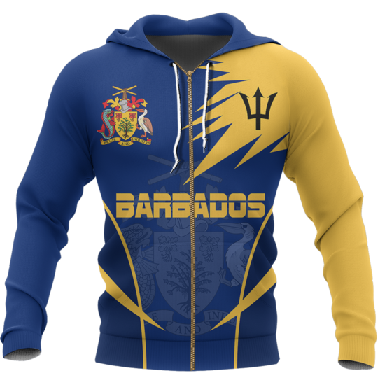 Barbados Active Special Hoodie-Apparel-PL8386-Zipped Hoodie-S-Vibe Cosy™