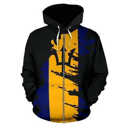 Barbados Hoodie Flag Painting-Apparel-PL8386-Hoodie-S-Vibe Cosy™