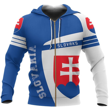 Slovakia Sport Premium Style-Apparel-PL8386-Zipped Hoodie-S-Vibe Cosy™