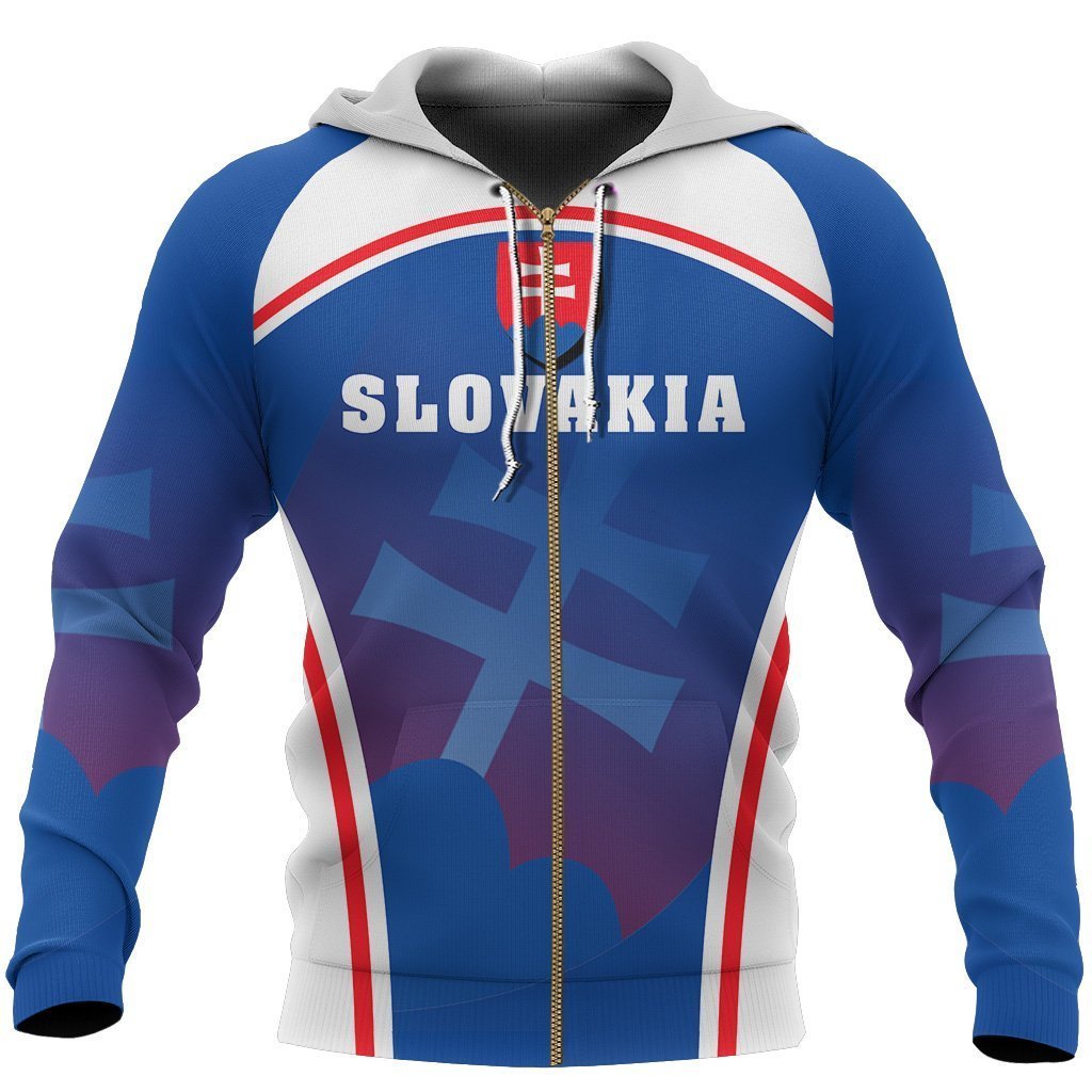 Slovakia Coat Of Arms Hoodie Sport Style-Apparel-PL8386-Zipped Hoodie-S-Vibe Cosy™
