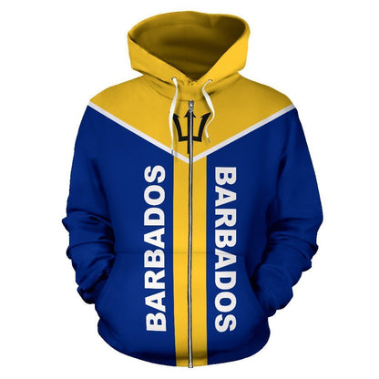 Barbados is My Homeland Zipper Hoodie-Apparel-PL8386-Zipped Hoodie-S-Vibe Cosy™