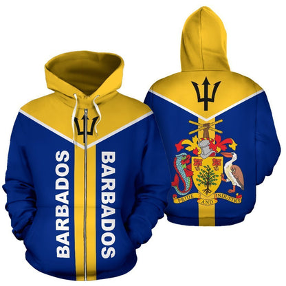 Barbados is My Homeland Zipper Hoodie-Apparel-PL8386-Zipped Hoodie-S-Vibe Cosy™