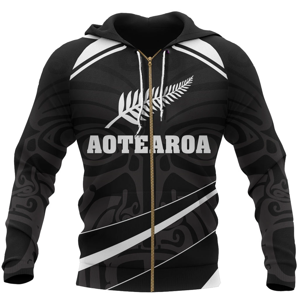 Aotearoa Silver Fern Zipper Hoodie PL208-Apparel-PL8386-Zipped Hoodie-S-Vibe Cosy™