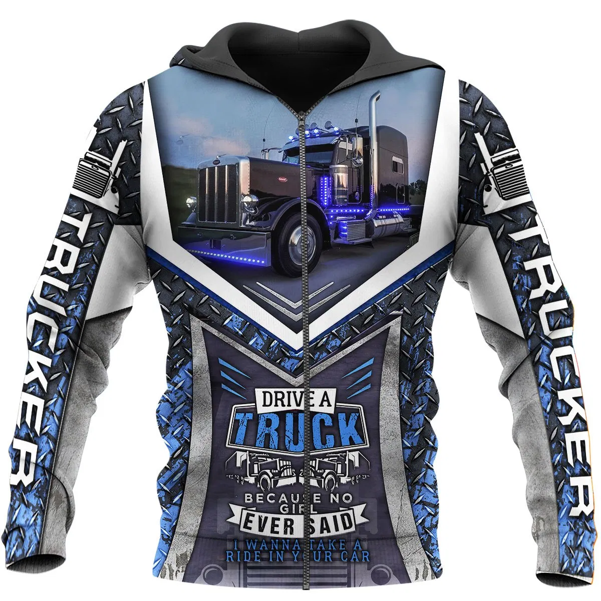 Drive A Truck Hoodie T Shirt Sweatshirt for Men & Women NM-Apparel-NM-ZIPPED HOODIE-S-Vibe Cosy™