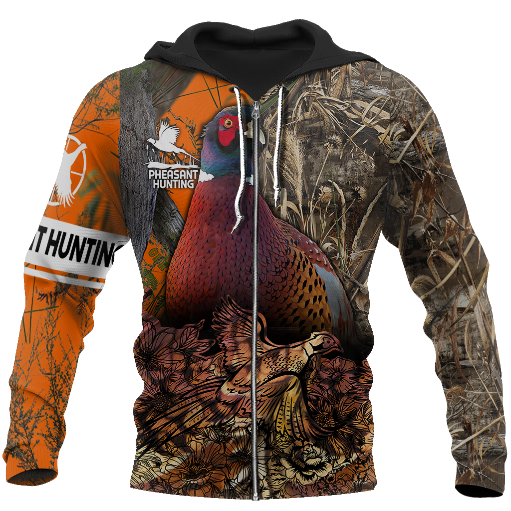Pheasant Hunting 3D All Over Printed Shirts For Men And Women JJ130101-Apparel-MP-Zipped Hoodie-S-Vibe Cosy™