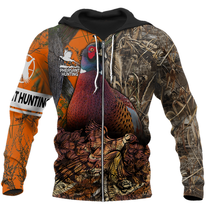 Pheasant Hunting 3D All Over Printed Shirts For Men And Women JJ130101-Apparel-MP-Zipped Hoodie-S-Vibe Cosy™