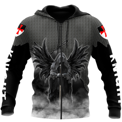 Knight 3D All Over Printed Shirts JJW08072002-Apparel-MP-Zip-up Hoodie-S-Vibe Cosy™