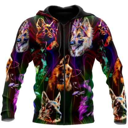German shepherd colorful hoodie shirt for men and women JJW16092003S