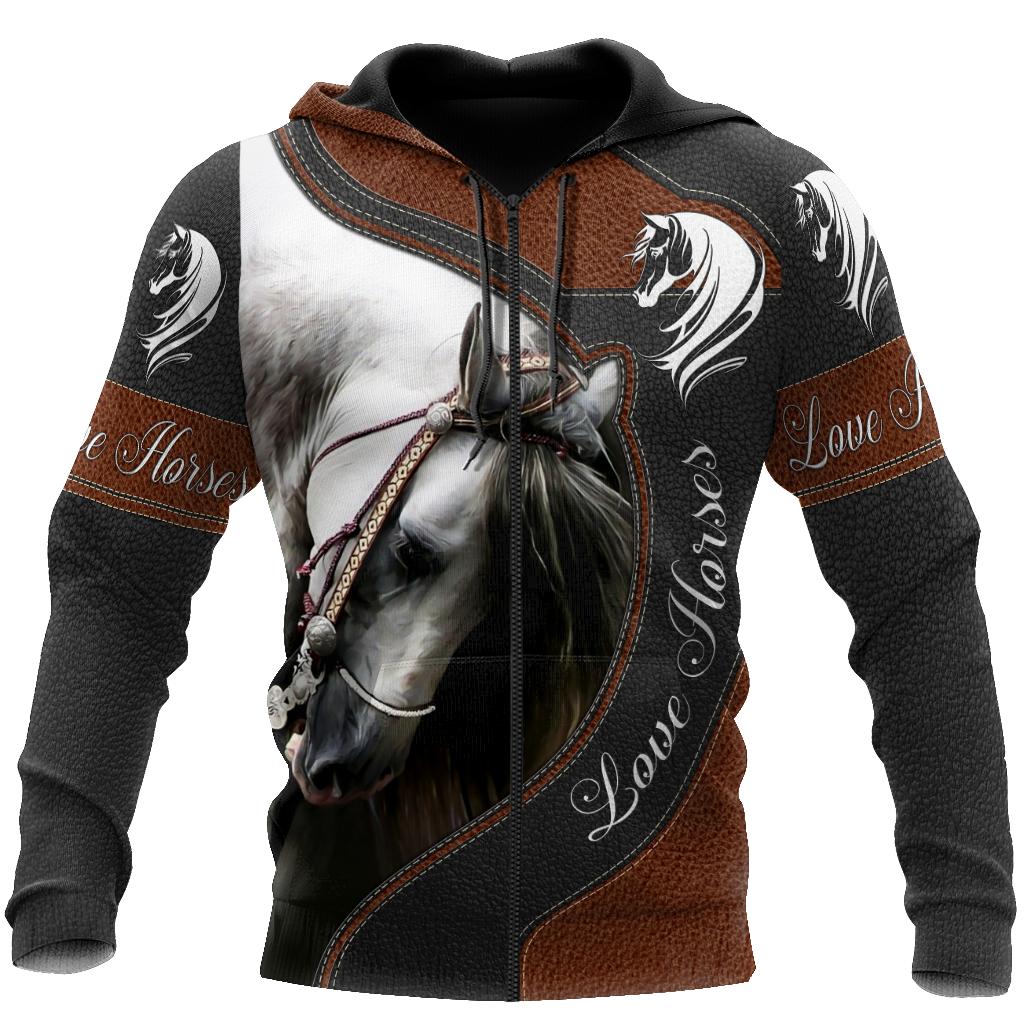 Love Beautiful Horse 3D All Over Printed Shirts JJ15052002-Apparel-MP-Zipped Hoodie-S-Vibe Cosy™