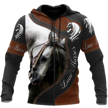 Love Beautiful Horse 3D All Over Printed Shirts JJ15052002-Apparel-MP-Zipped Hoodie-S-Vibe Cosy™
