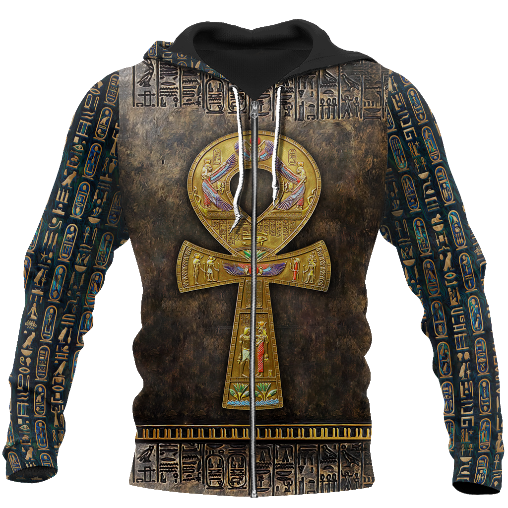 Ancient Egypt Ankh 3D All Over Printed Shirt Hoodie For Men And Women MP1001-Apparel-MP-Zipped Hoodie-S-Vibe Cosy™
