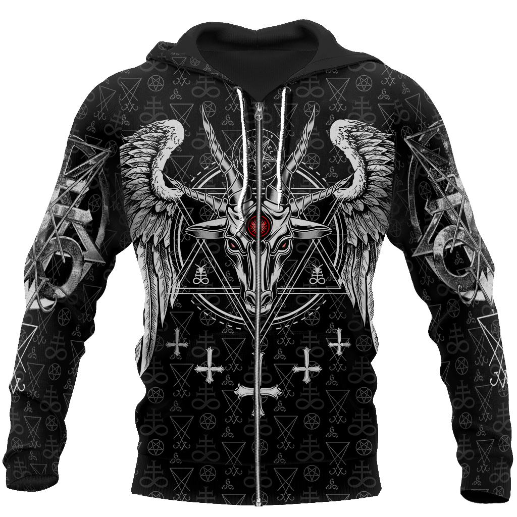 Satanic Devil 3D All Over Printed Hoodie JJ130201-Apparel-MP-zip-up hoodie-S-Vibe Cosy™