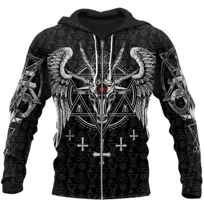 Satanic Devil 3D All Over Printed Hoodie JJ130201-Apparel-MP-zip-up hoodie-S-Vibe Cosy™