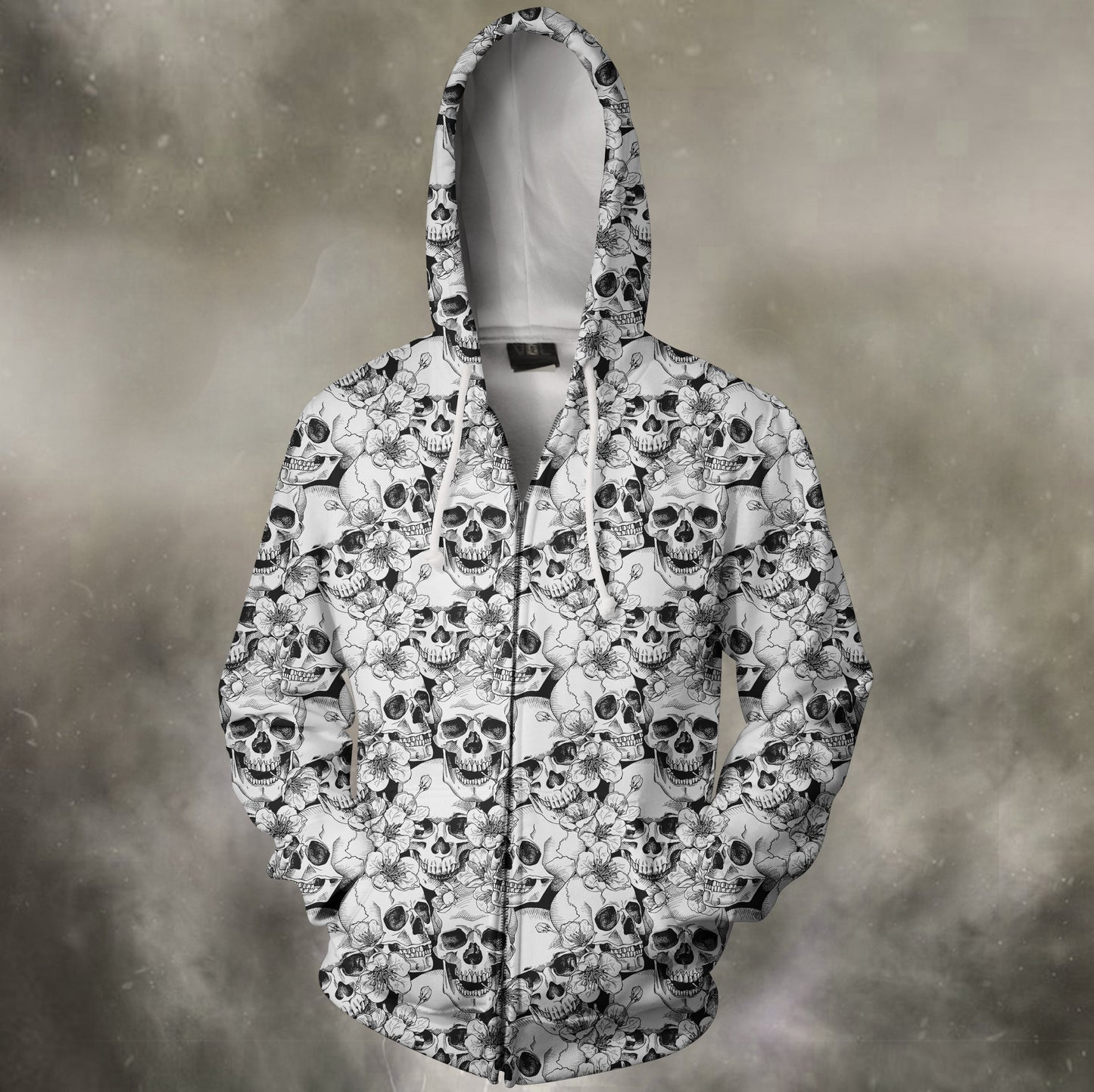 3D All Over Print Skullcap And Sakura Shirts-Apparel-Phaethon-Zip-S-Vibe Cosy™