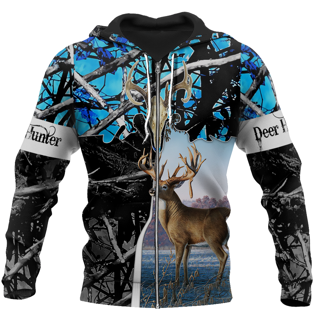 Beutiful deer hunting camo 3D all over printed shirts for man and women JJ221202 PL-Apparel-PL8386-zip-up hoodie-S-Vibe Cosy™