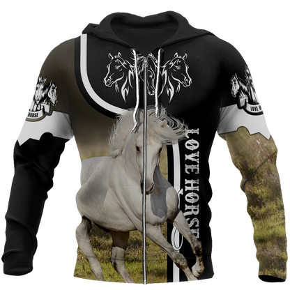 Love Horse Shirt - Winter Set for Men and Women JJ281201-Apparel-NNK-Zipped Hoodie-S-Vibe Cosy™