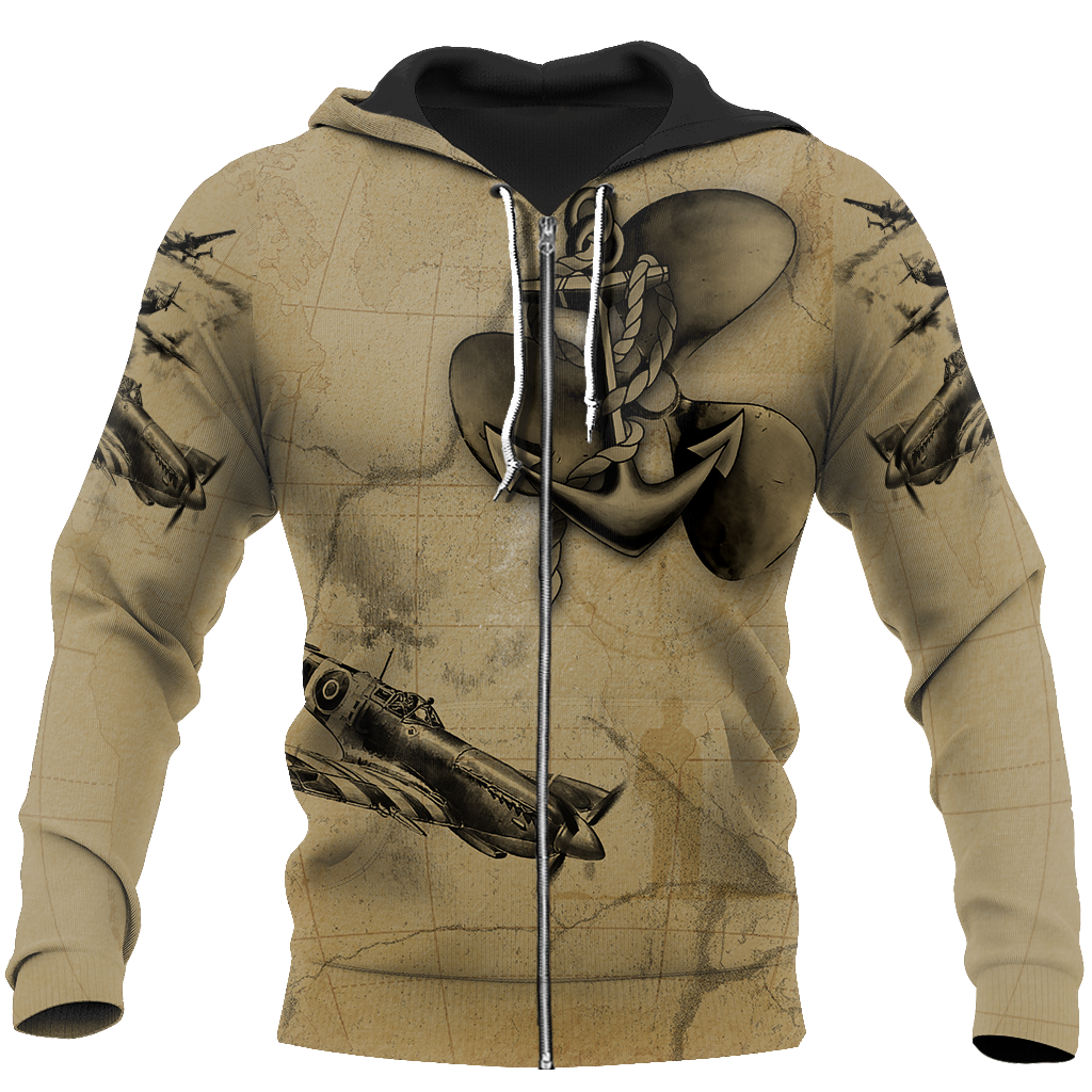 Propeller brave pilots all over printed shirts for men and women JJ020102-Apparel-Huyencass-Zipped Hoodie-S-Vibe Cosy™